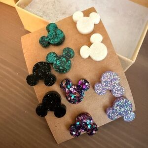Colorful Mickey Mouse Earrings Set - 5 pairs. Never worn.
